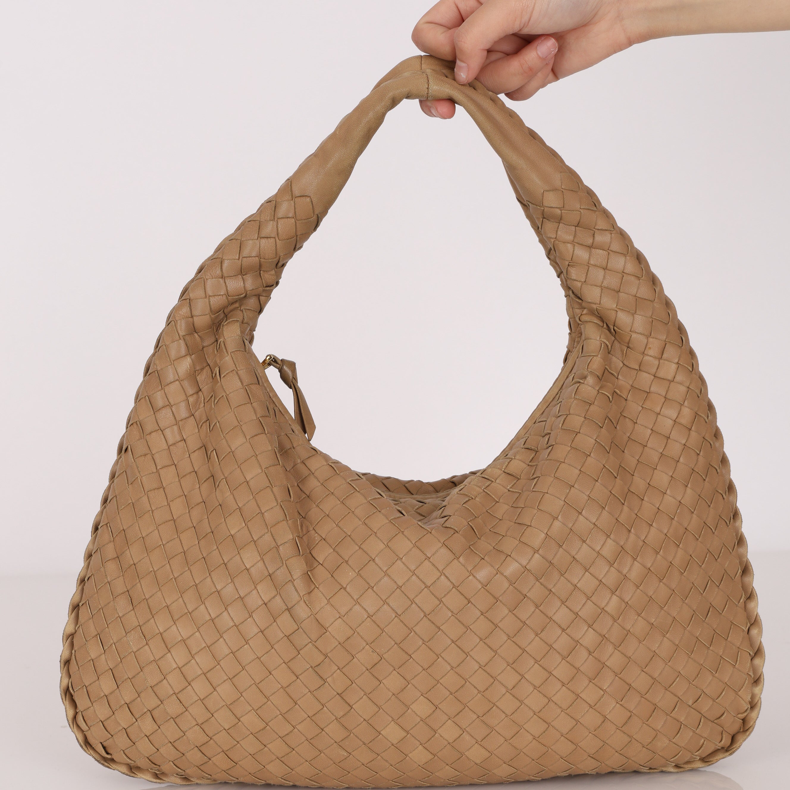 Bottega Veneta Small Intrecciato Hobo Beige Lambskin 2007
