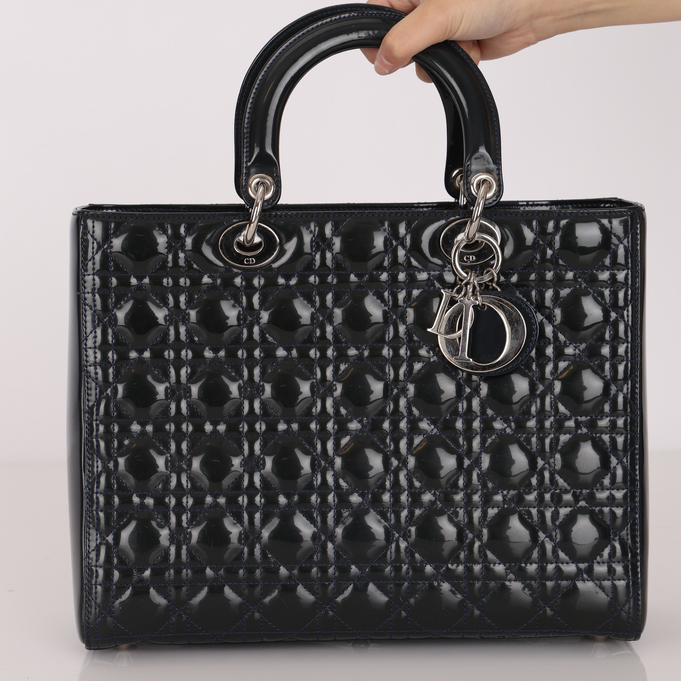 Dior Large Lady Navy Patent 2013