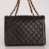 Chanel Frame Single Flap Brown Lambskin 1989 24K GP