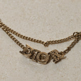 Dior Crystal Logo Dual Chain Necklace