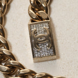 Chanel 2021 Crystal Curb Chain Necklace