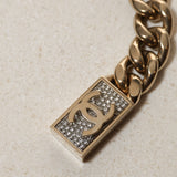 Chanel 2021 Crystal Curb Chain Necklace