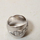 Chanel 18K Bolduc White Gold Diamond Wavy Logo Ring