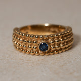 Vintage Saint Laurent 18K Yellow Gold Blue Sapphire Ring