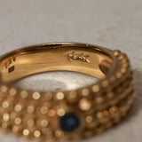 Vintage Saint Laurent 18K Yellow Gold Blue Sapphire Ring