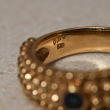 Vintage Saint Laurent 18K Yellow Gold Blue Sapphire Ring
