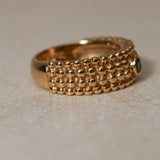 Vintage Saint Laurent 18K Yellow Gold Blue Sapphire Ring