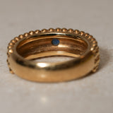 Vintage Saint Laurent 18K Yellow Gold Blue Sapphire Ring