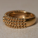 Vintage Saint Laurent 18K Yellow Gold Blue Sapphire Ring