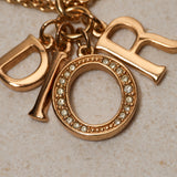 Dior Crystal Logo Charms Pendant Necklace