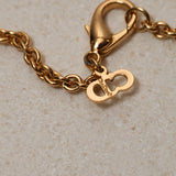 Dior Crystal Logo Charms Pendant Necklace