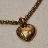 Dior Logo Heart Crystal Pendant Necklace