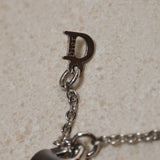 Vintage Dior 90's Triple Logo Crystal Letter Charms Necklace