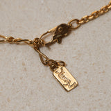 Saint Laurent Crystal Vintage Logo Pendant Necklace