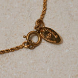 Chanel 70s-80s CC Rope Circle Pendant Choker 24k GP