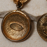 Chanel 70s-80s Medallion Drop Clip-On Earrings