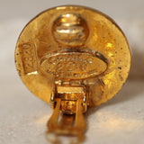 Chanel 1990s Logo Coin Clip-On Earrings 24k GP