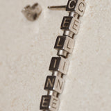 Celine Silver Sterling Logo Blocks Drop Earrings