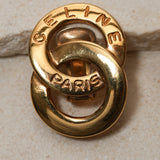 Celine Logo Disc Clip-On Earrings