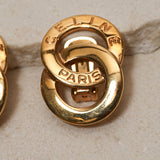 Celine Logo Disc Clip-On Earrings