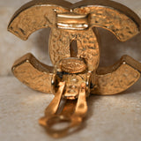 Chanel 2002 Pavè CC Clip-On Earrings 24k GP