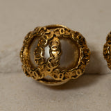 Chanel 1994 Pearl CCs Clip-On Earrings 24K GP