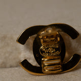 Chanel 1995 CC Turnlock Clip-On Earrings 24K GP