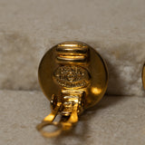 Chanel 1997 Turnlock Button Clip-On Earrings 24K GP