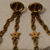 Dior CD Navy Double Pearl Drop Earrings