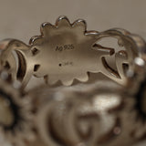 Gucci Sterling Silver Mother of Pearl GG Marmont Ring