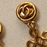 Chanel 1993 CC Celtic Knot Dangle Clip-On Earrings 24K GP