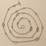 Hermès Sterling Silver Farandole Long Necklace 160