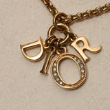 Dior Mini Crystal Logo Charms Pendant Necklace