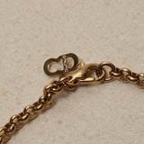 Dior Mini Crystal Logo Charms Pendant Necklace