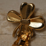 Chanel 2003 Clover Clip-On Earrings 24K GP