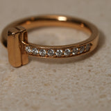 Tiffany & Co. 18K YG T1 Diamond Ring
