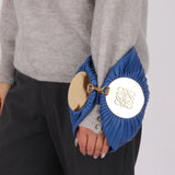 Loewe Cobalt Pleated Leather Bracelet Pouch