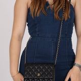 Chanel 2018 Caviar Wallet on Chain
