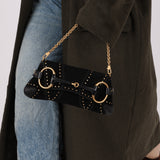 Gucci Suede Horsebit Studded Pochette
