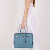 Hermès 2007 Bleu Jean Epsom Birkin 35 PHW