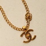 Chanel 1996 Gold Double Turnlock Pendant Necklace