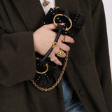 Gucci Suede Horsebit Studded Pochette