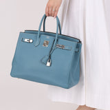 Hermès 2007 Bleu Jean Epsom Birkin 35 PHW