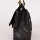 Chanel 2014 Chocolate Paris-Edinburgh Calfskin Whipstitch Large Flap
