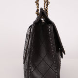 Chanel 2014 Chocolate Paris-Edinburgh Calfskin Whipstitch Large Flap