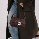 Fendi Calfskin Selleria Chocolate Mini Mamma Baguette