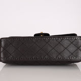 Chanel 2014 Chocolate Paris-Edinburgh Calfskin Whipstitch Large Flap