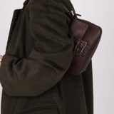 Fendi Calfskin Selleria Chocolate Mini Mamma Baguette