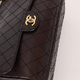 Chanel 2014 Chocolate Paris-Edinburgh Calfskin Whipstitch Large Flap