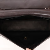 Chanel 2014 Chocolate Paris-Edinburgh Calfskin Whipstitch Large Flap